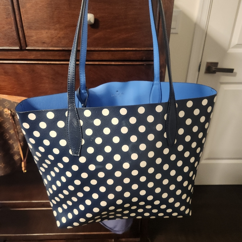 Kate Spade Navy/White polka dot purse